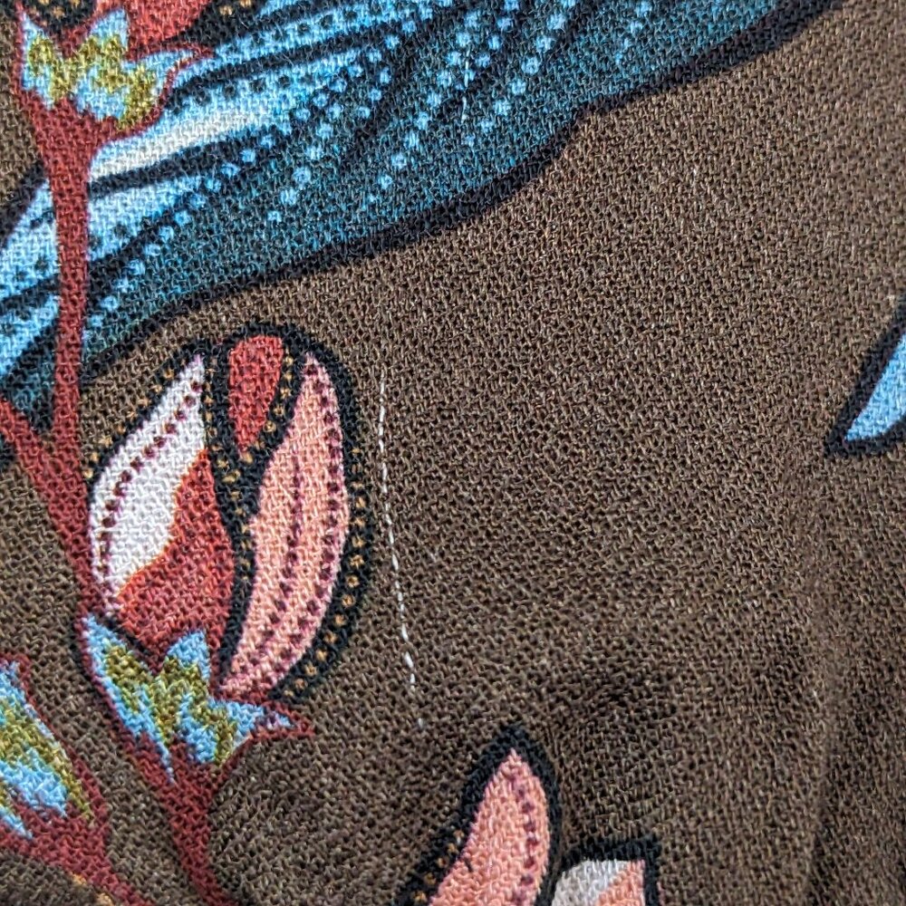 Farm Rio Valentina Maxi Dress Floral Brown V-Neck Multi Size XS - Picture 12 of 16